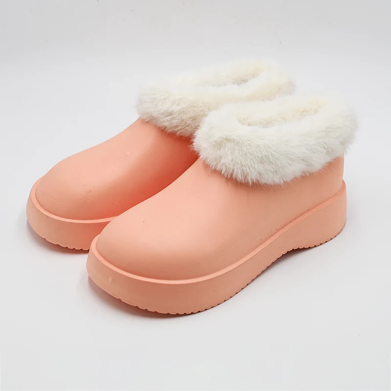 Fur collar snow boots